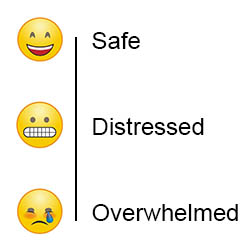 illustration of safe, distressed, and overwhelmed states
