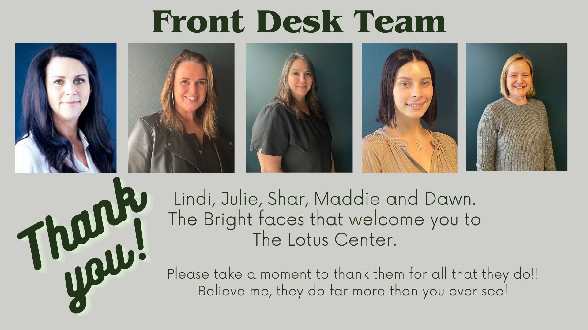 front desk team at The Lotus Center