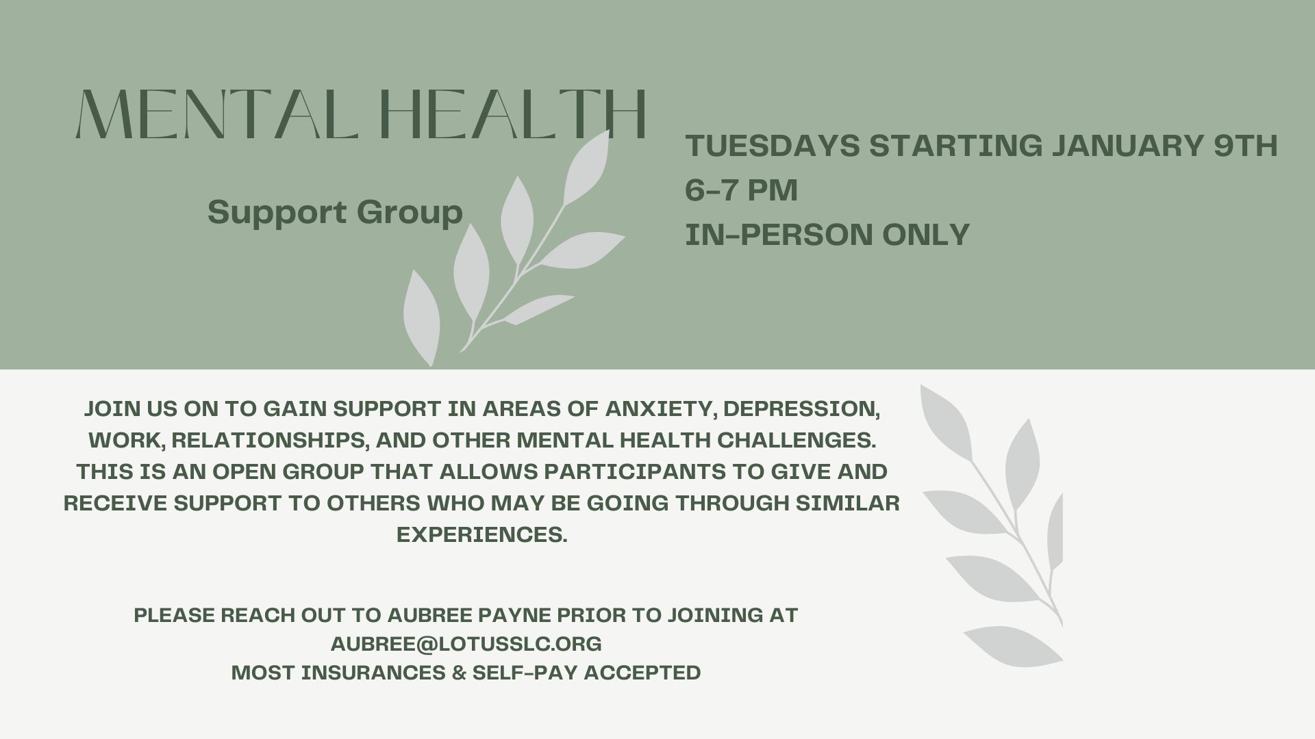 Mental Health support group information