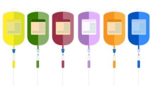 IV vitamin therapy colorful bags