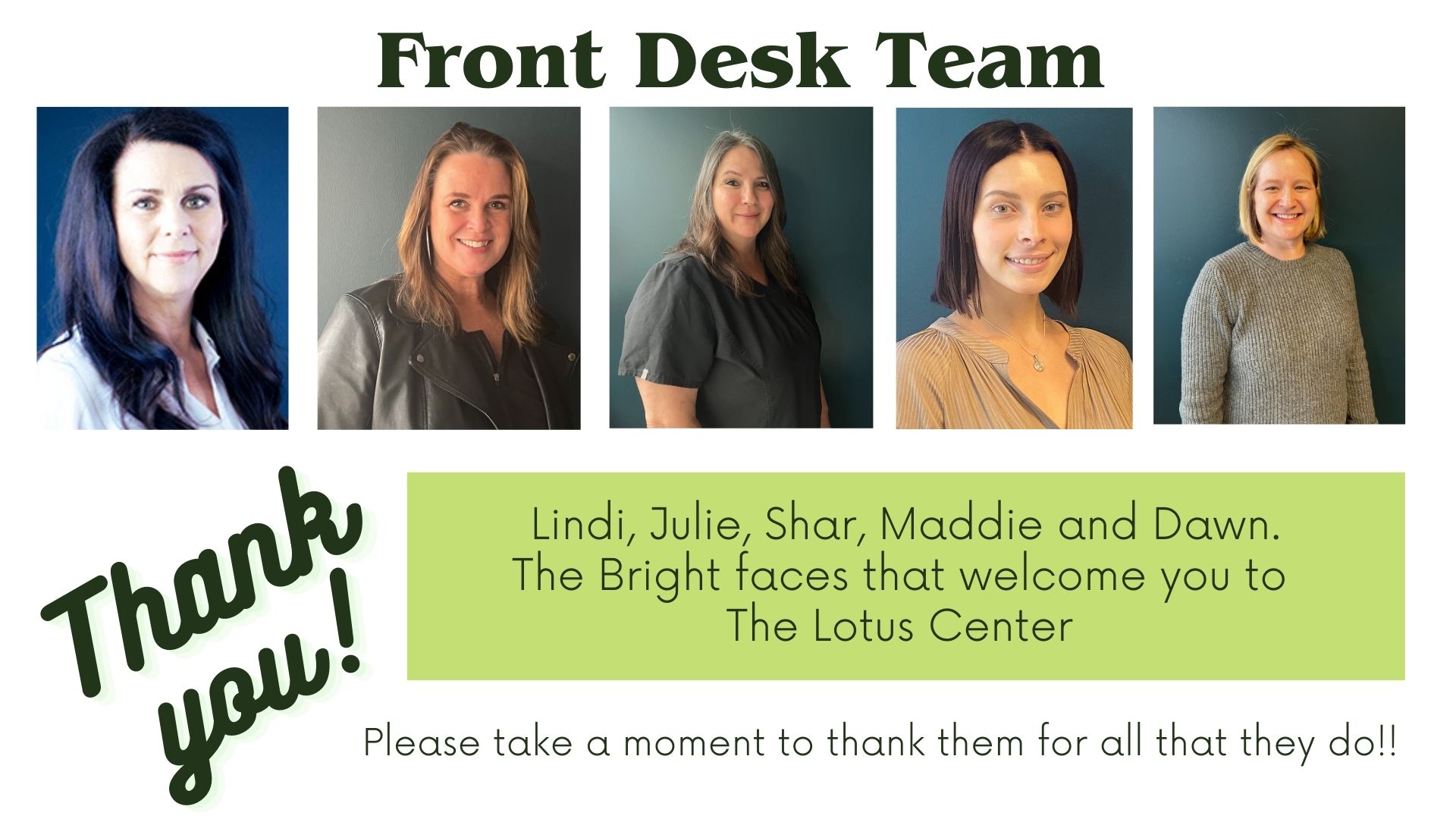 front desk team at TLC